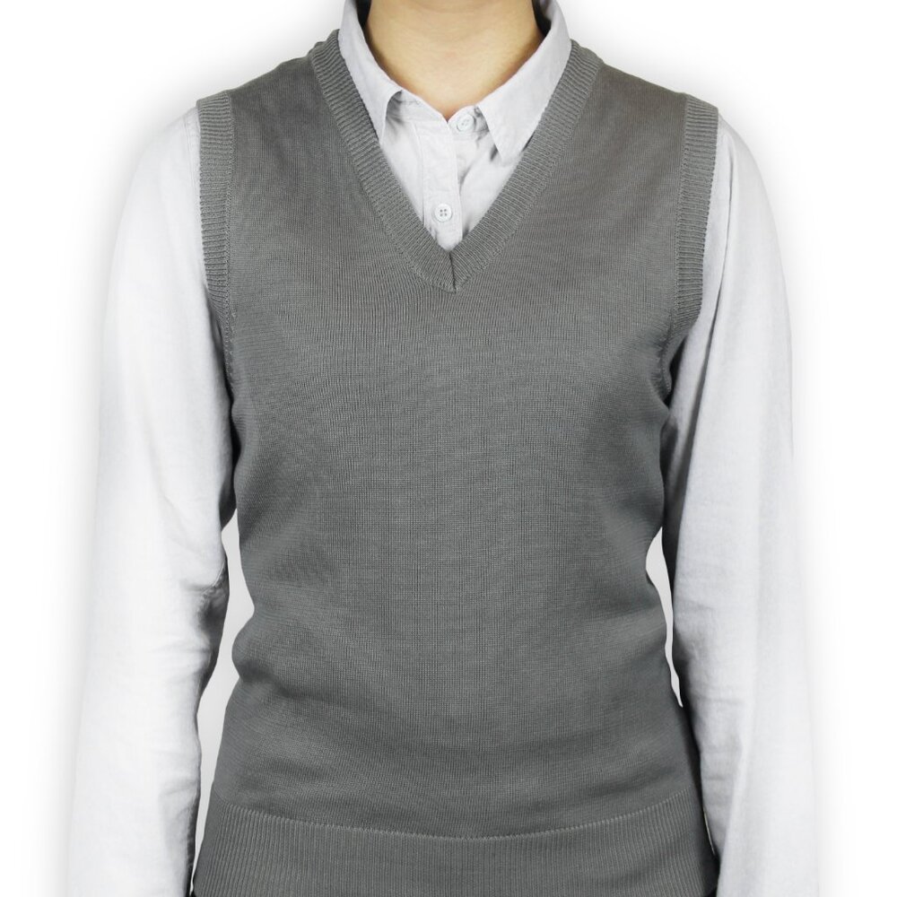 Womens Solid Sweater Vest - Picture 2 of 7